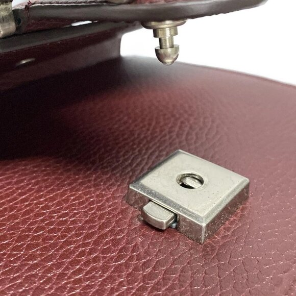 Auth GUCCI Dionysus/Bamboo 523367 Bordeaux Leather Handbag - Picture 10 of 15